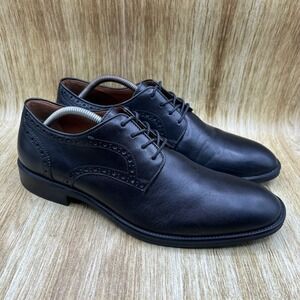 Johnston & Murphy Henrick Plain Men's Size‎ 10 Black Leather Dress Shoes Oxfords